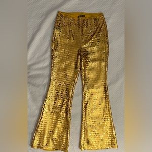Nasty Gal Gold Disco Sequin Flare Pants